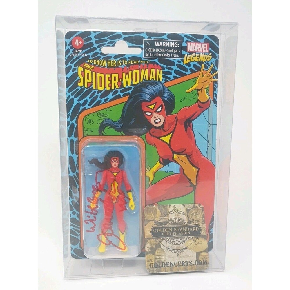 Joan Van Ark Signed Marvel Legends Retro 375 Spider-Woman Figure COA and Case